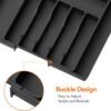 Lifewit Silverware Drawer Organizer, Expandable Utensil Tray for Kitchen, BPA Free Flatware and Cutlery Holder, Adjustable Plastic Storage for Spoons Forks Knives, Large, Black - Image 3
