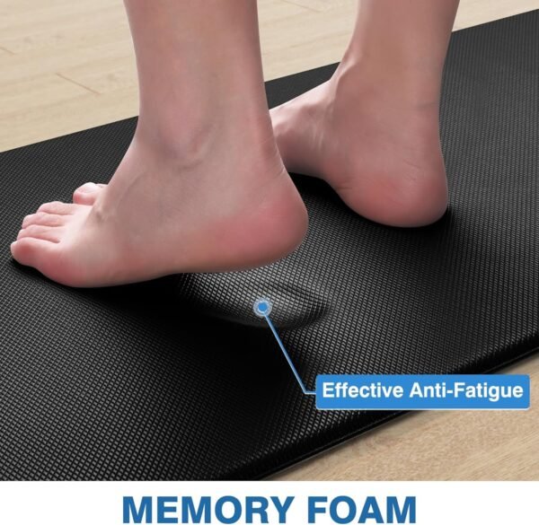 StepRite Kitchen Mats, 2PCS Kitchen Rugs, Cushioned Anti Fatigue Kitchen Mats for Floor, Non-Slip Standing Desk Mat, Waterproof Kitchen Rug Set for Kitchen, Floor, - Image 4