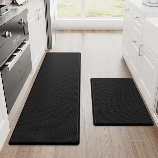 StepRite Kitchen Mats, 2PCS Kitchen Rugs, Cushioned Anti Fatigue Kitchen Mats for Floor, Non-Slip Standing Desk Mat, Waterproof Kitchen Rug Set for Kitchen, Floor,