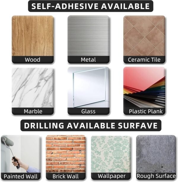 Paper Towel Holder - Self-Adhesive or Drilling, Matte Black, Upgraded Aluminum Kitchen Roll Dispenser Under Cabinet, Lighter but Stronger Than Stainless Steel! - Image 6