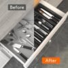 Lifewit Silverware Drawer Organizer, Expandable Utensil Tray for Kitchen, BPA Free Flatware and Cutlery Holder, Adjustable Plastic Storage for Spoons Forks Knives, Large, Black - Image 4