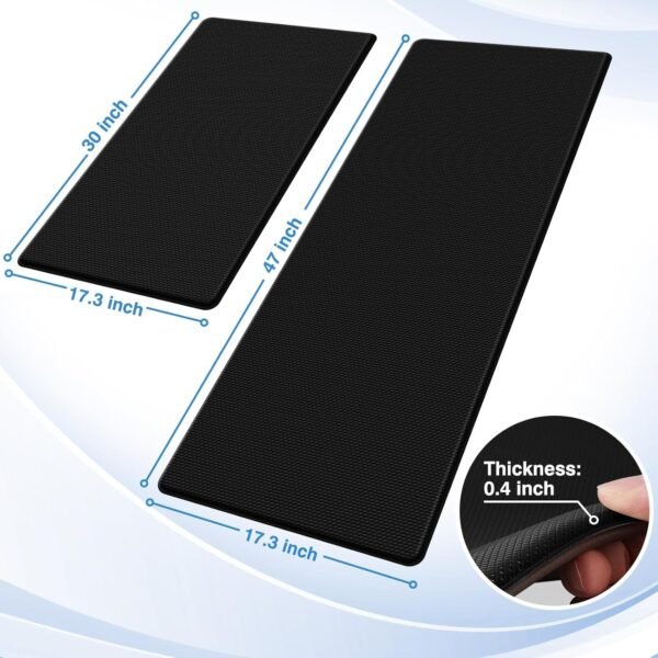 StepRite Kitchen Mats, 2PCS Kitchen Rugs, Cushioned Anti Fatigue Kitchen Mats for Floor, Non-Slip Standing Desk Mat, Waterproof Kitchen Rug Set for Kitchen, Floor, - Image 2