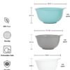 KitchenAid Universal Nesting Plastic Mixing Bowls, Set Of 3, 2.5 quart, 3.5 quart, 4.5 quart, Non Slip Base with Easy Pour Spout to Reduce Mess, Dishwasher Safe, Aqua Sky, White, Gray - Image 3