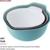 KitchenAid Universal Nesting Plastic Mixing Bowls, Set Of 3, 2.5 quart, 3.5 quart, 4.5 quart, Non Slip Base with Easy Pour Spout to Reduce Mess, Dishwasher Safe, Aqua Sky, White, Gray - Image 4