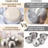Umite Chef Mixing Bowls with Airtight Lids Set, 8PCS Stainless Steel Khaki Nesting Bowls with Grater Attachments, Kitchen Bowls with Non-Slip Bottoms, Size 5, 4, 3.5, 2, 1.5QT for Mixing & Serving - Image 4