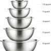FineDine Stainless Steel Mixing Bowls Set for Kitchen, Dishwasher Safe Nesting Bowls for Cooking, Baking, Meal Prepping - Image 2